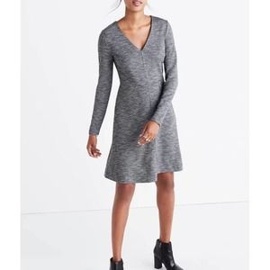 Madewell Bridgewalk V-Neck Long Sleeve Mini Dress
